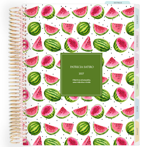 Planner Personalizado Fruits - Watermelon - Dourado