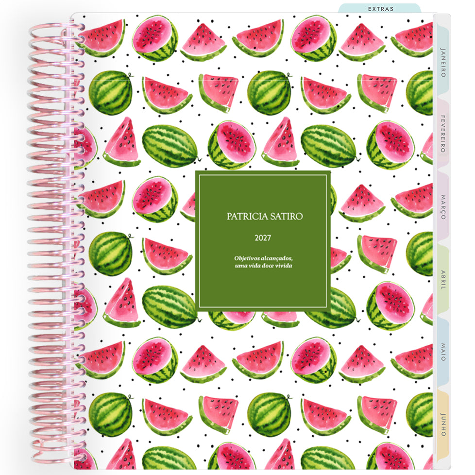 Planner Personalizado Fruits - Watermelon - Rose Gold