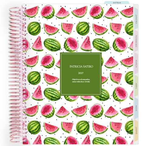 Planner Personalizado Fruits - Watermelon - Rose Gold