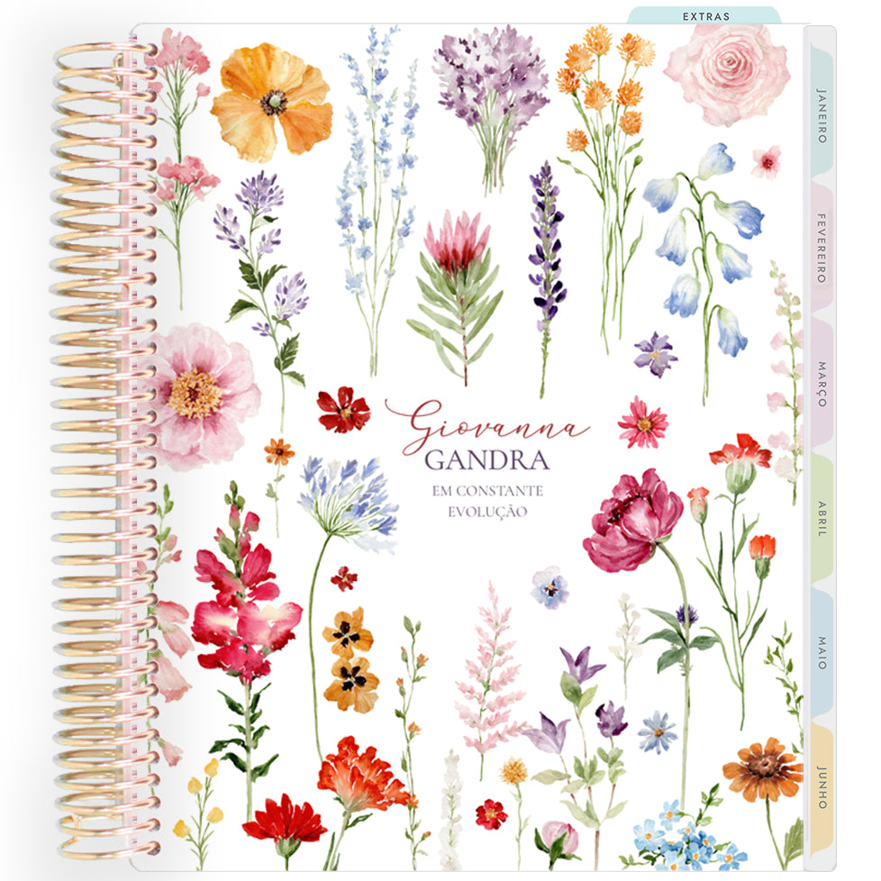 Planner Personalizado Garden Floral - Classic - Dourado