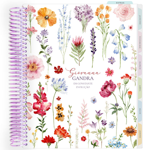 Planner Personalizado Garden Floral - Classic - Lilás