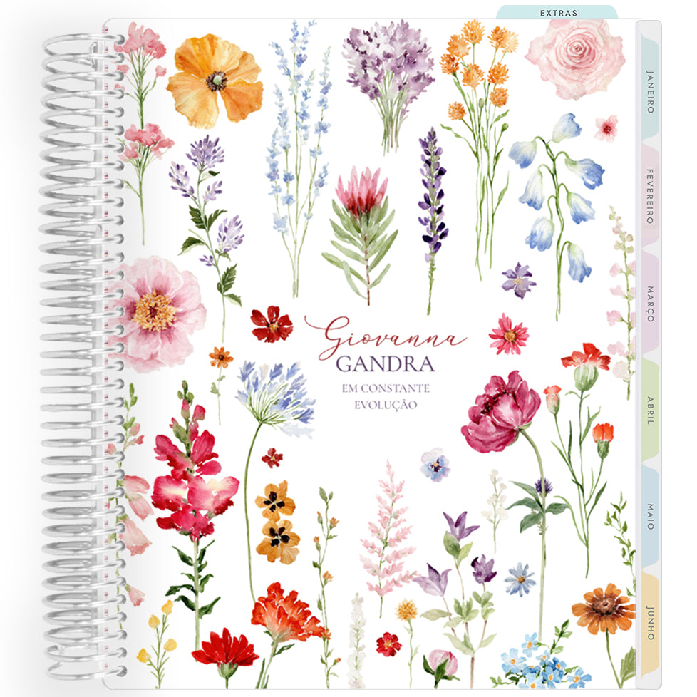 Planner Personalizado Garden Floral - Classic - Prateado