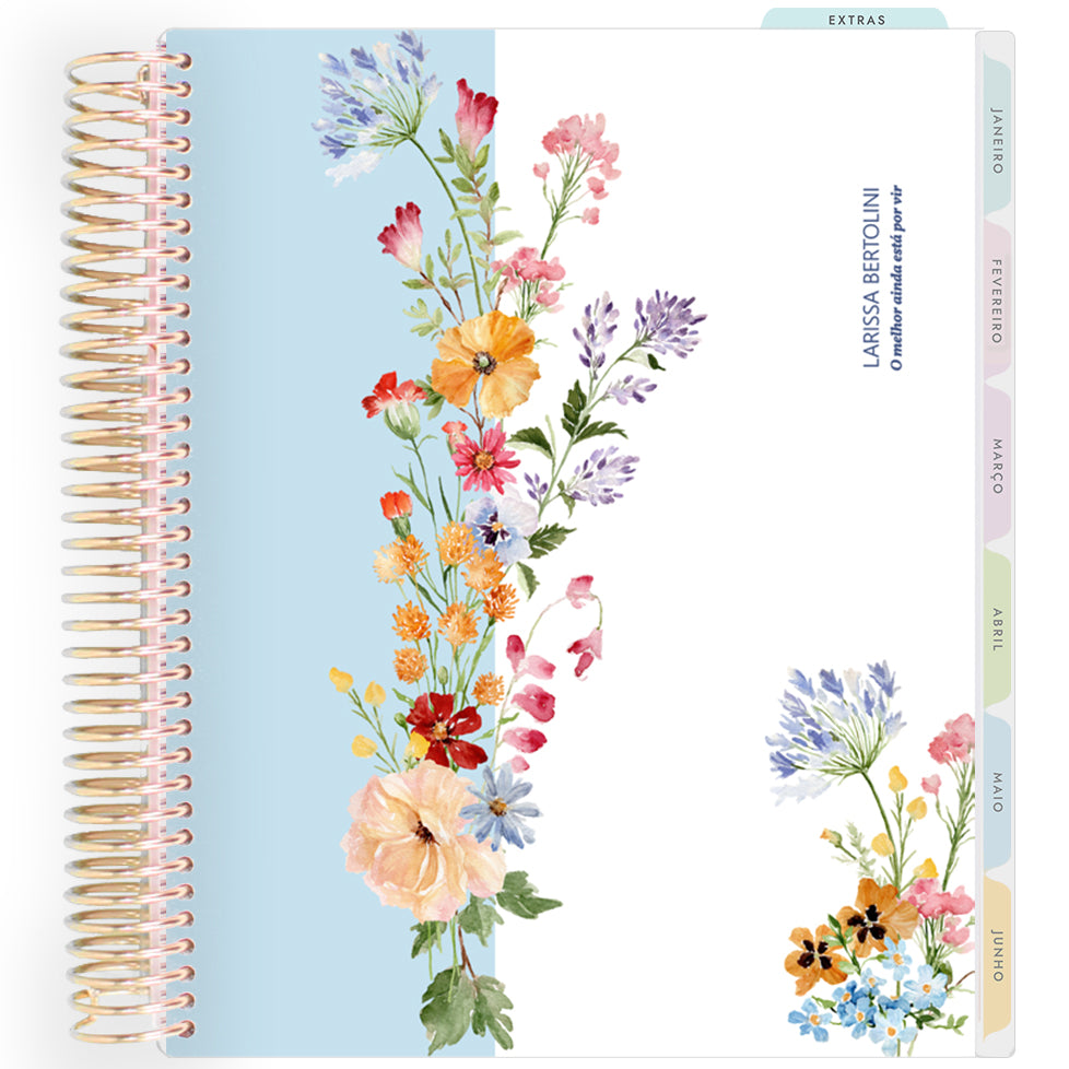 Planner Personalizado Garden Floral - Colors - Dourado