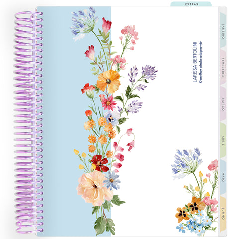 Planner Personalizado Garden Floral - Colors - Lilás
