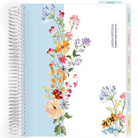 Planner Personalizado Garden Floral - Colors - Prateado