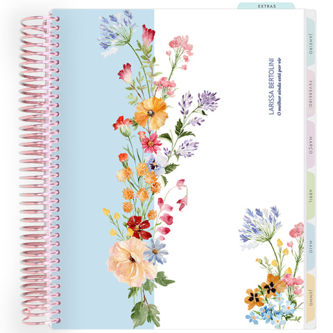 Planner Personalizado Garden Floral - Colors - Rose Gold