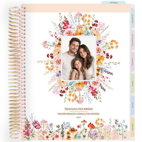 Planner Personalizado Garden Floral - Foto - Dourado