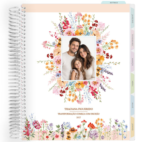 Planner Personalizado Garden Floral - Foto - Prateado