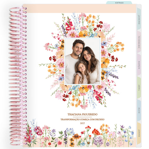 Planner Personalizado Garden Floral - Foto - Rose Gold