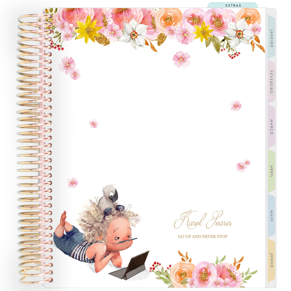 Planner Personalizado Girls - Bird Lover - Dourado