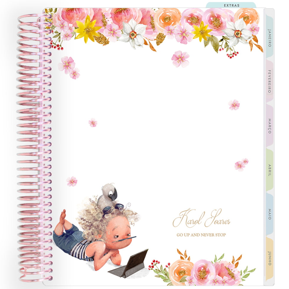 Planner Personalizado Girls - Bird Lover - Rose Gold