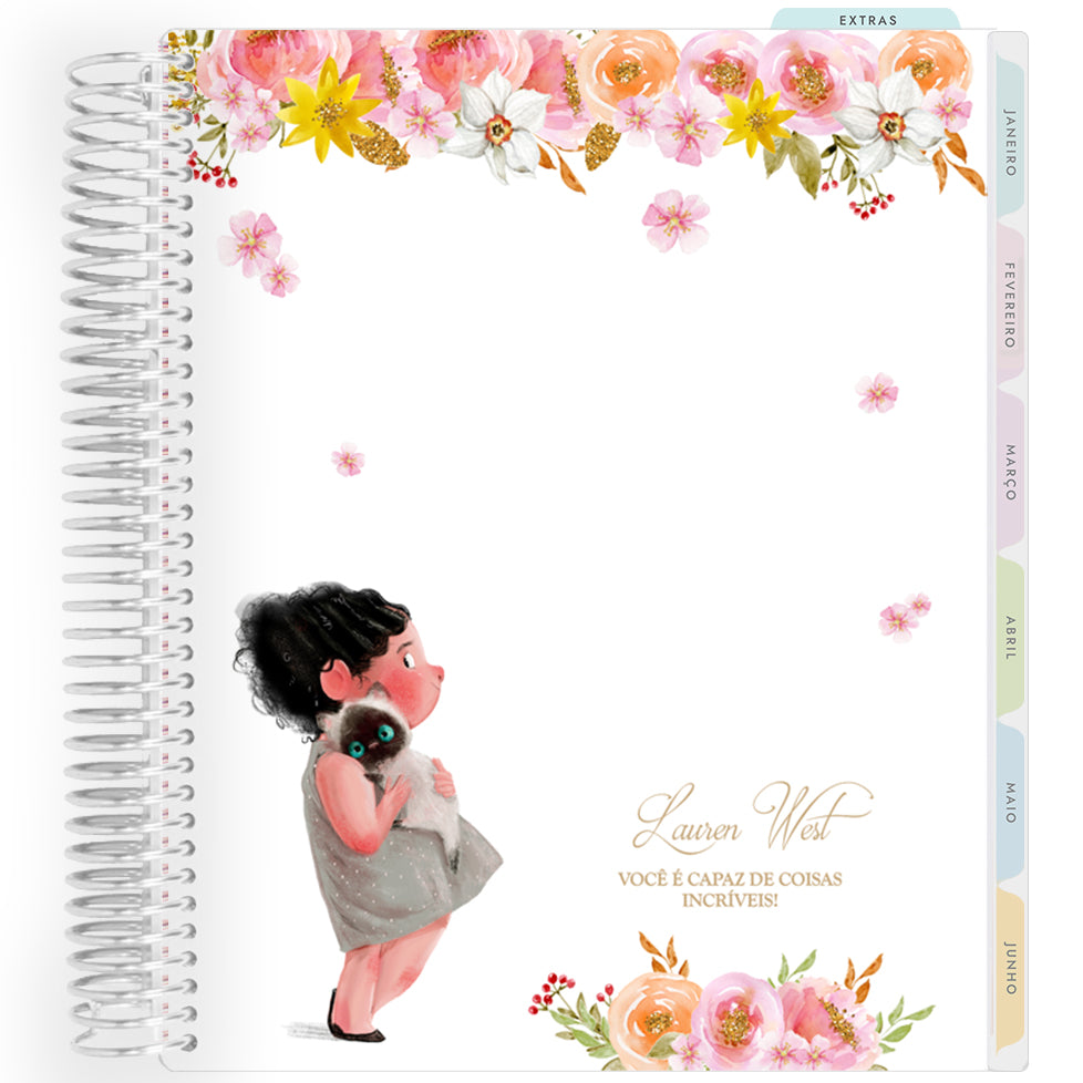 Planner Personalizado Girls - Cat Lover - Prateado