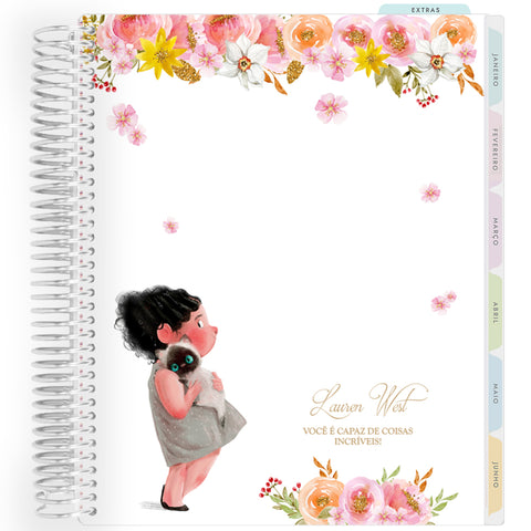 Planner Personalizado Girls - Cat Lover - Prateado