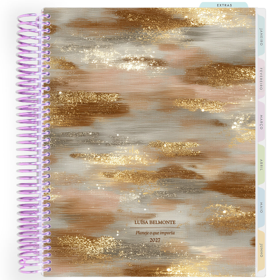 Planner Personalizado Glow - Golden - Lilás