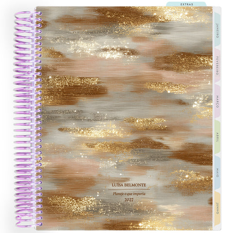 Planner Personalizado Glow - Golden - Lilás