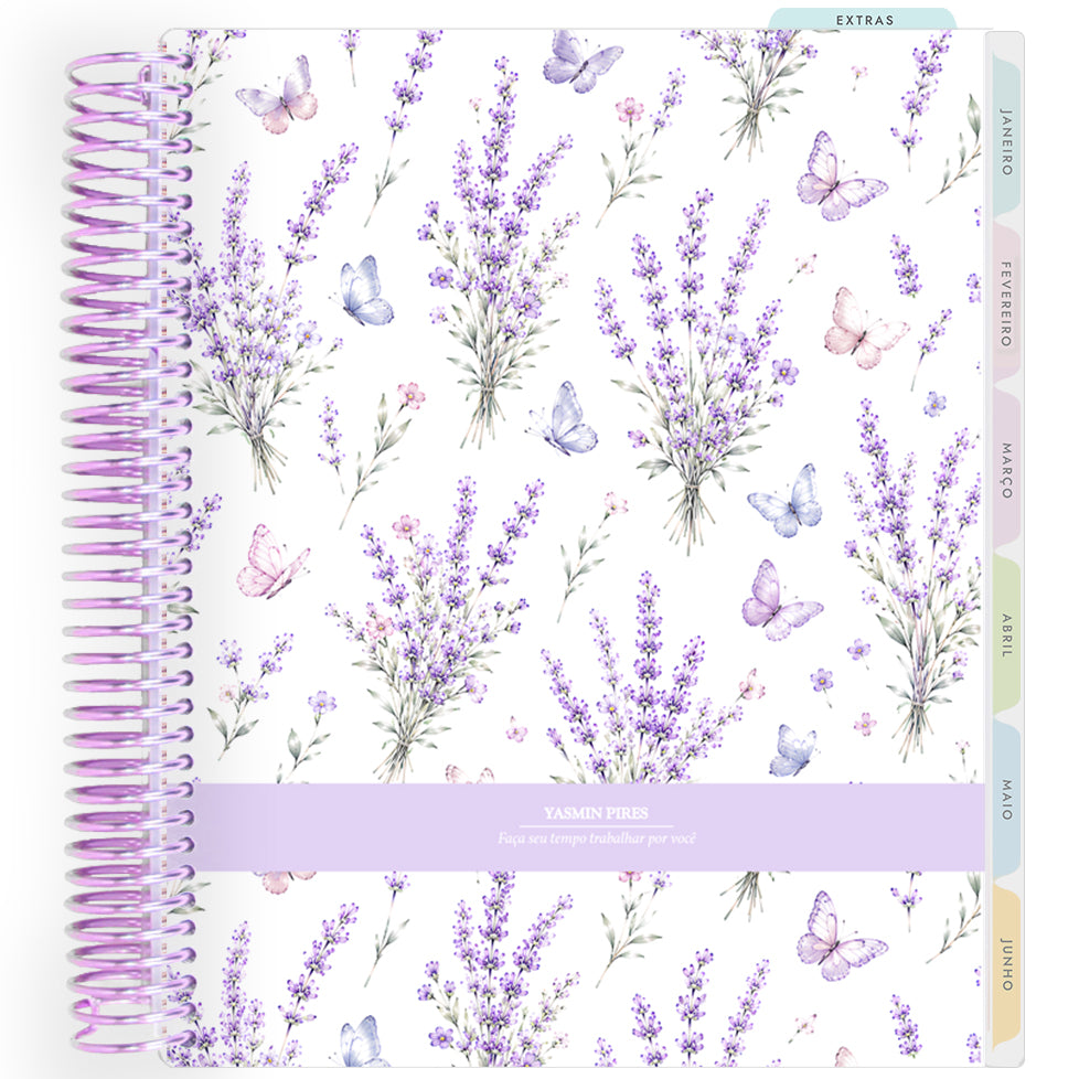 Planner Personalizado Lavender Garden - Butterflies - Lilás