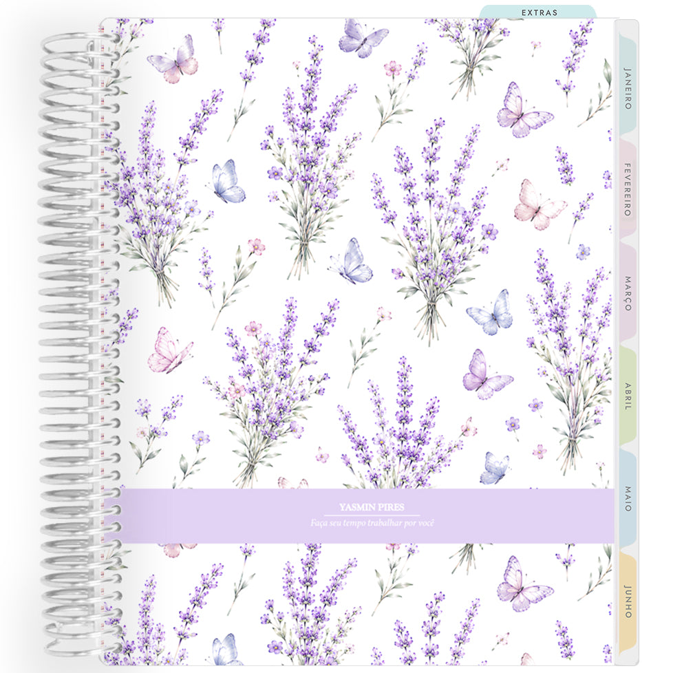 Planner Personalizado Lavender Garden - Butterflies - Prateado