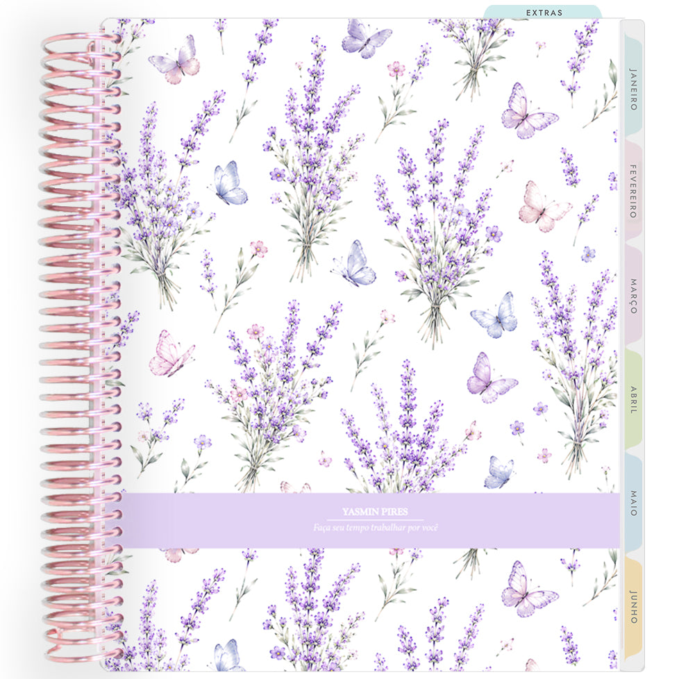 Planner Personalizado Lavender Garden - Butterflies - Rose Gold