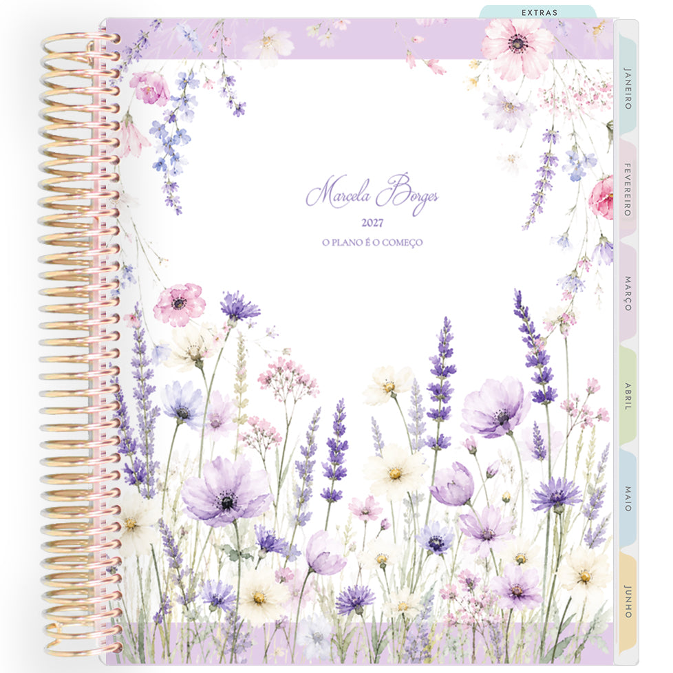 Planner Personalizado Lavender Garden - Classic - Dourado