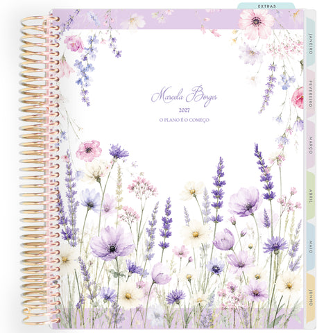 Planner Personalizado Lavender Garden - Classic - Dourado