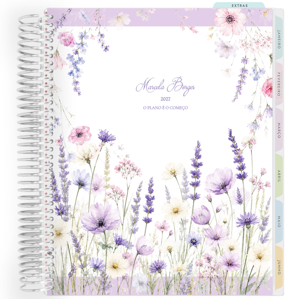 Planner Personalizado Lavender Garden - Classic - Prateado