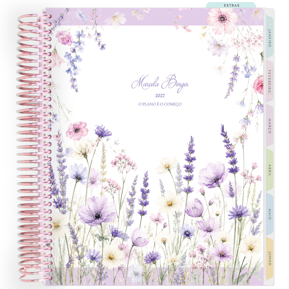 Planner Personalizado Lavender Garden - Classic - Rose Gold