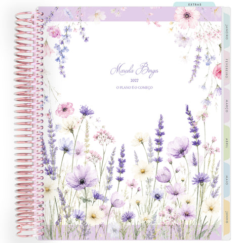 Planner Personalizado Lavender Garden - Classic - Rose Gold