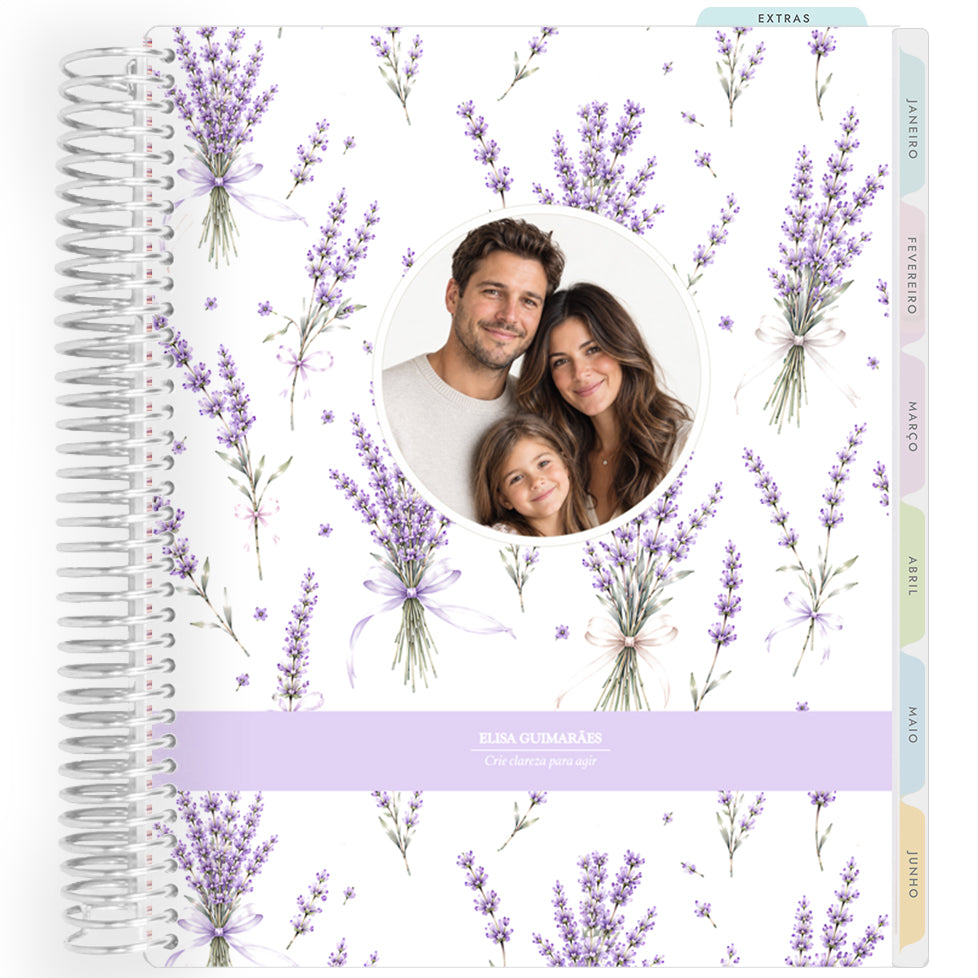 Planner Personalizado Lavender Garden - Foto - Prateado