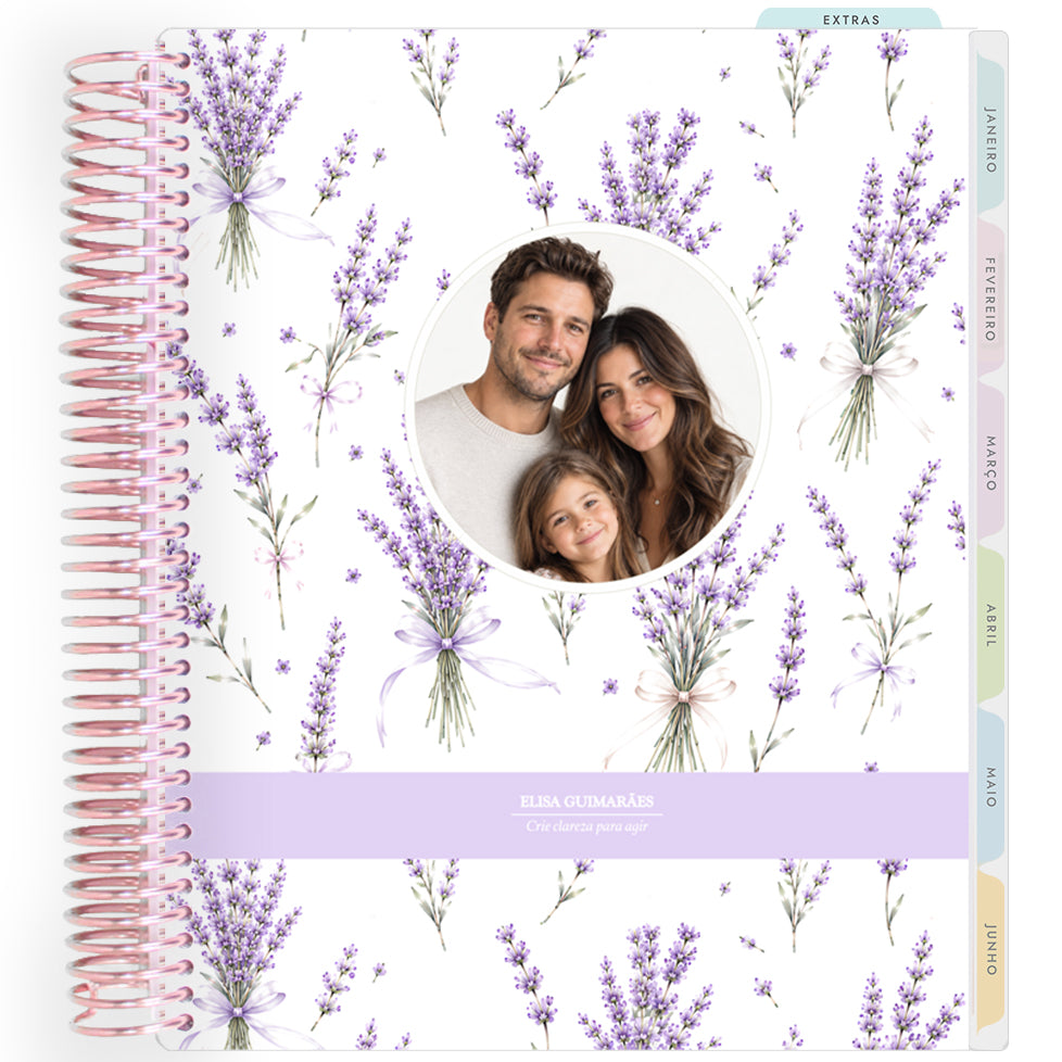 Planner Personalizado Lavender Garden - Foto - Rose Gold