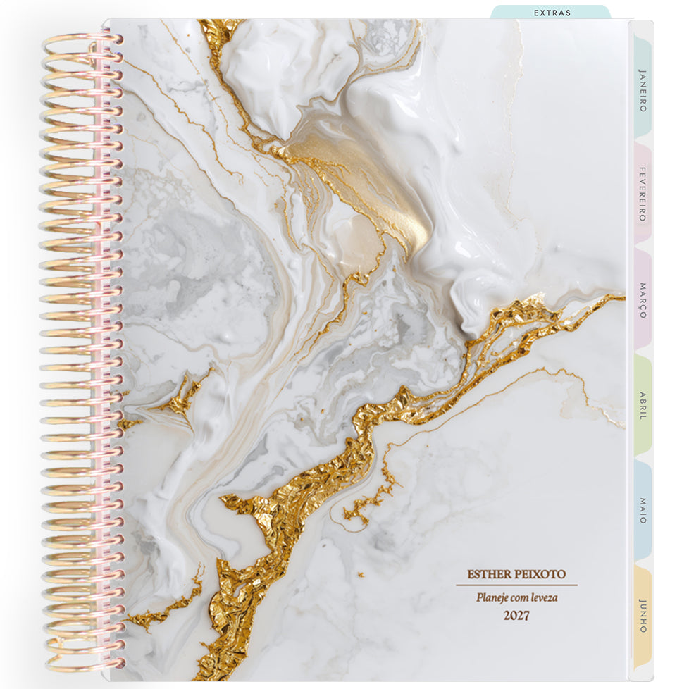 Planner Personalizado Luminous - Ivory Gold - Dourado