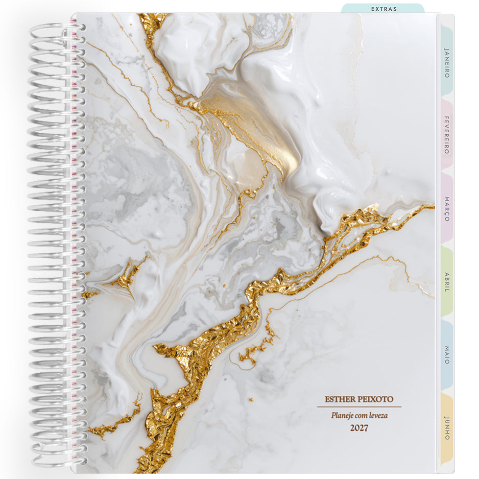 Planner Personalizado Luminous - Ivory Gold - Prateado