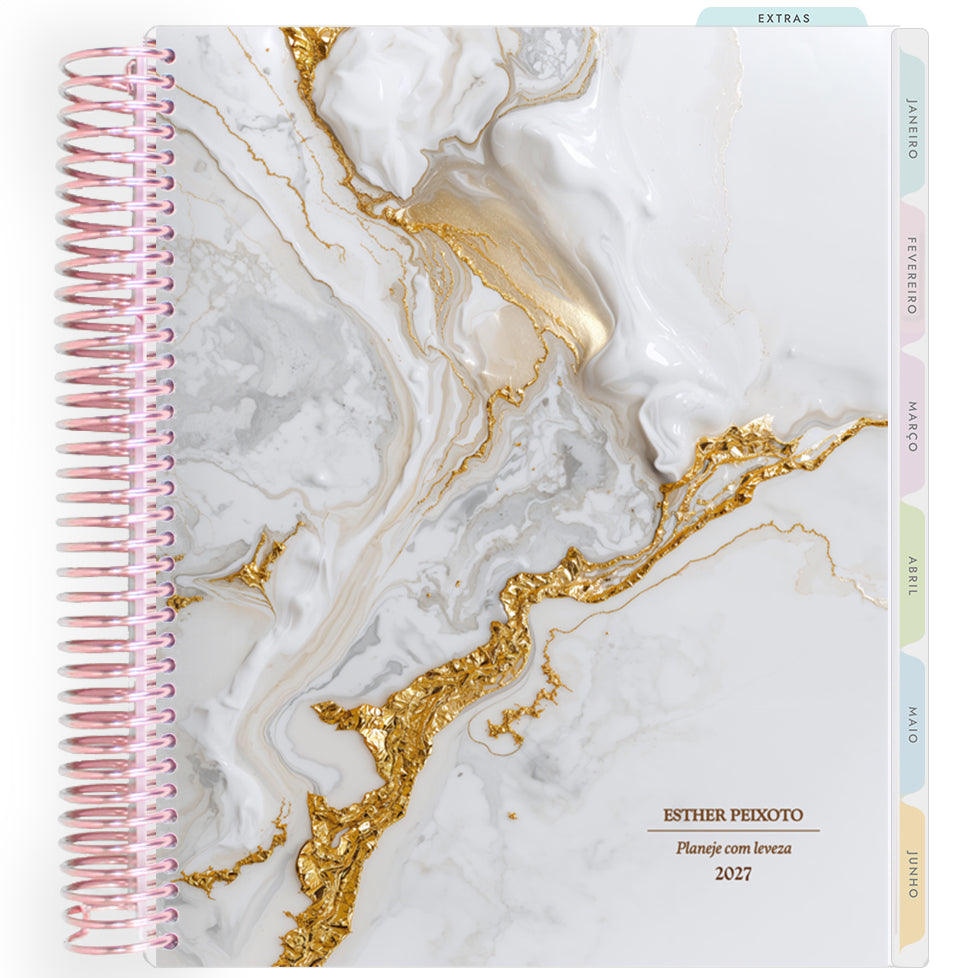 Planner Personalizado Luminous - Ivory Gold - Rose Gold
