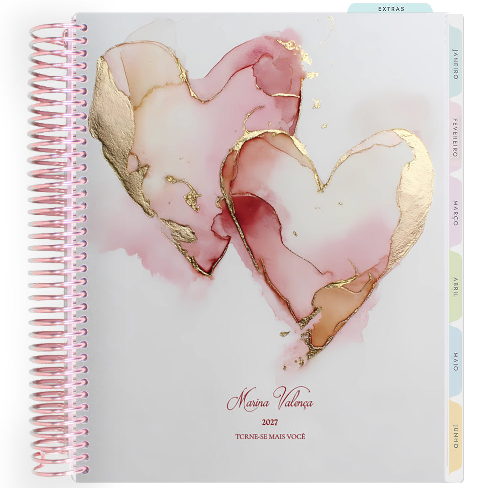 Planner Personalizado Luminous Love - Blush Heart - Rose Gold