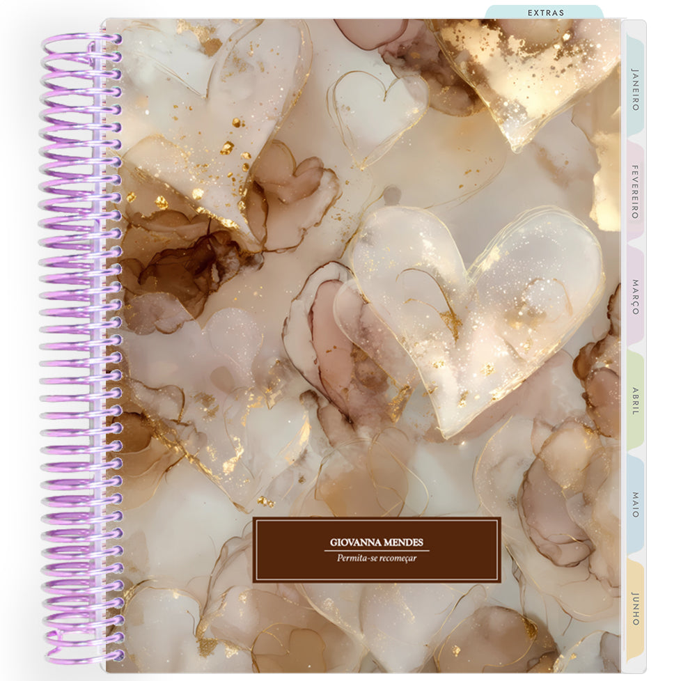 Planner Personalizado Luminous Love - Golden Romance - Lilás