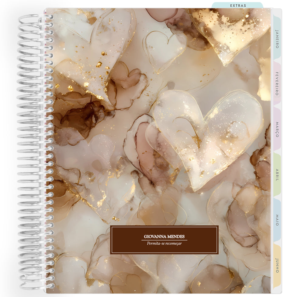 Planner Personalizado Luminous Love - Golden Romance - Prateado