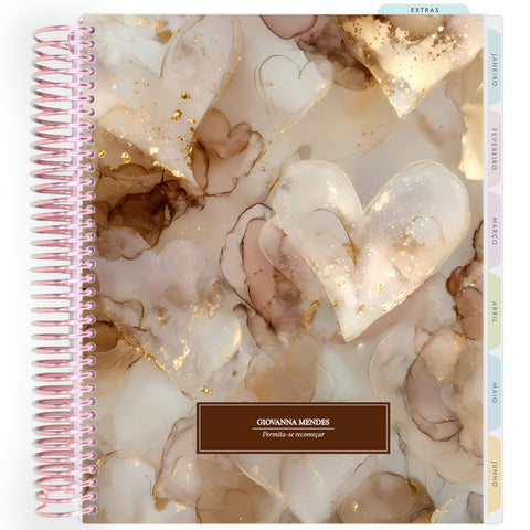 Planner Personalizado Luminous Love - Golden Romance - Rose Gold
