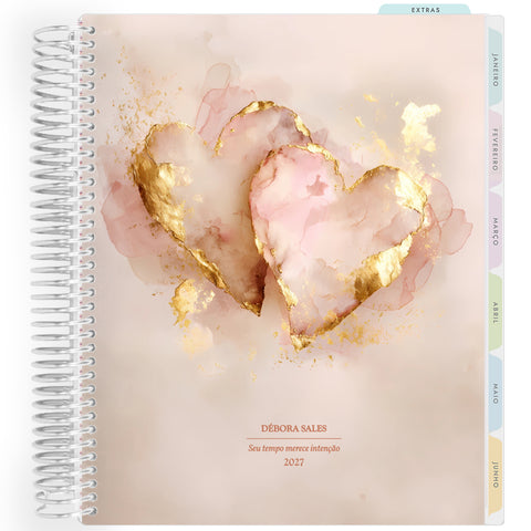 Planner Personalizado Luminous Love - Rosé Amour - Prateado