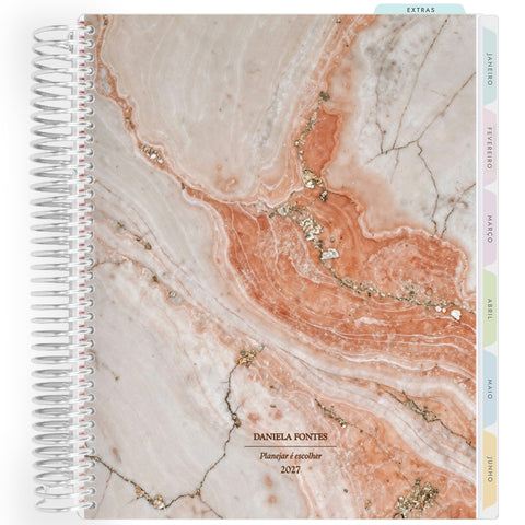 Planner Personalizado Luminous -Peach Quartz - Prateado