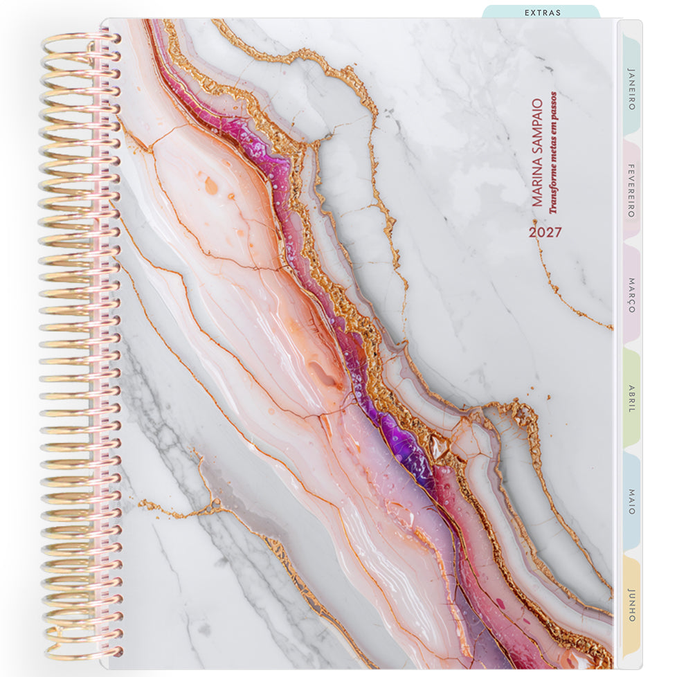 Planner Personalizado Luminous -Rose Amethyst - Dourado