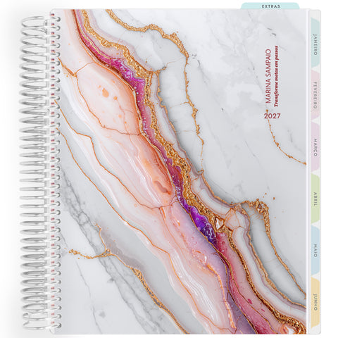Planner Personalizado Luminous -Rose Amethyst - Prateado