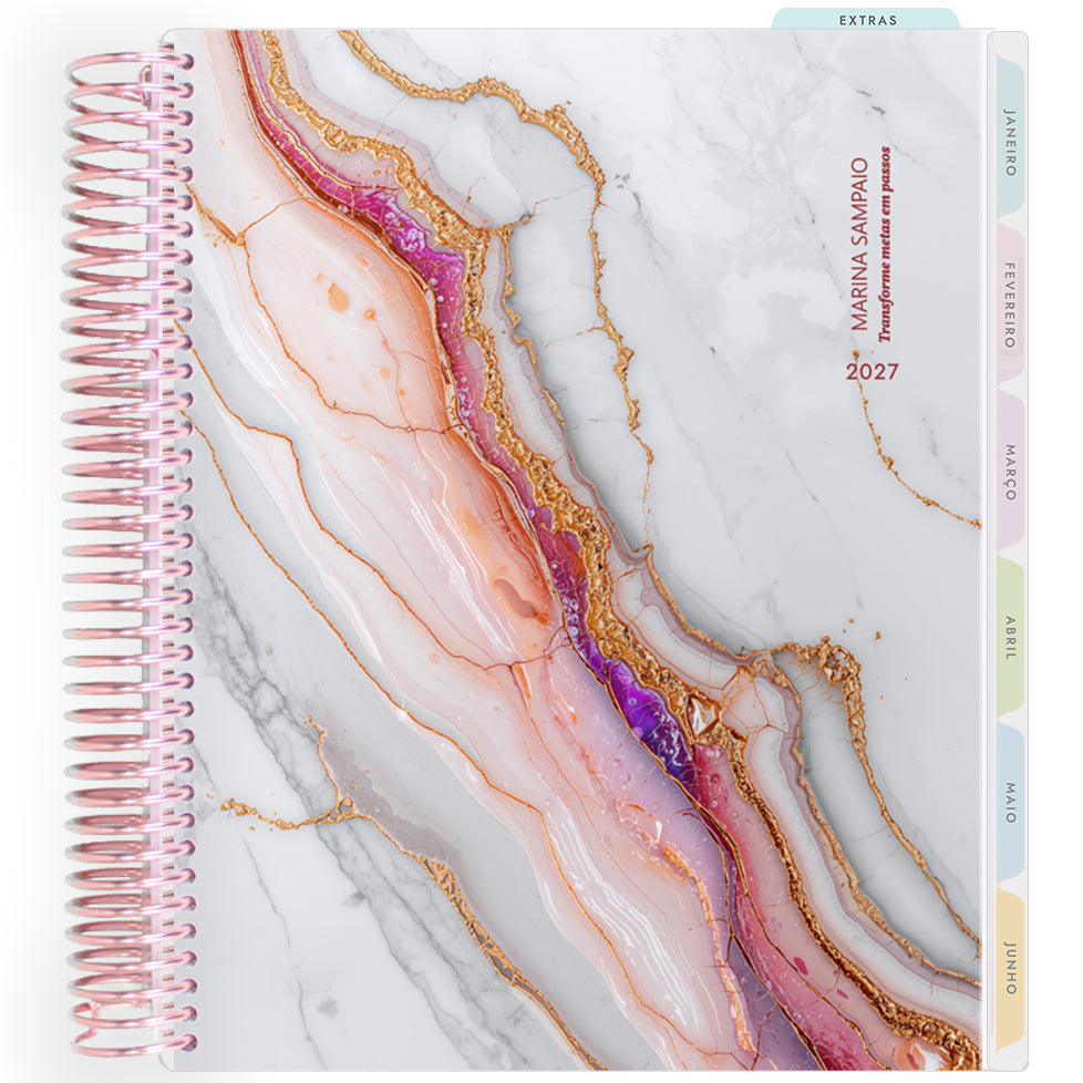 Planner Personalizado Luminous -Rose Amethyst - Rose Gold