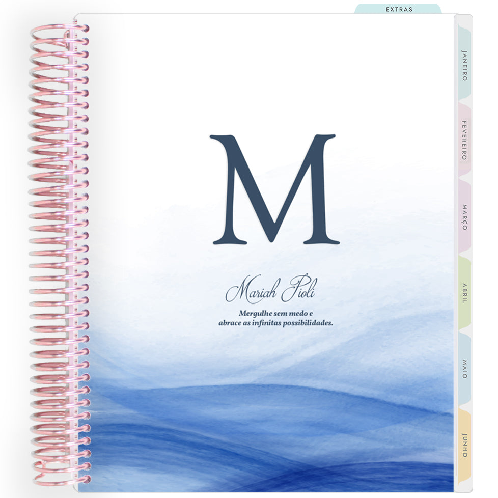 Planner Personalizado Ocean - Monogram - Rose Gold