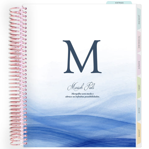 Planner Personalizado Ocean - Monogram - Rose Gold