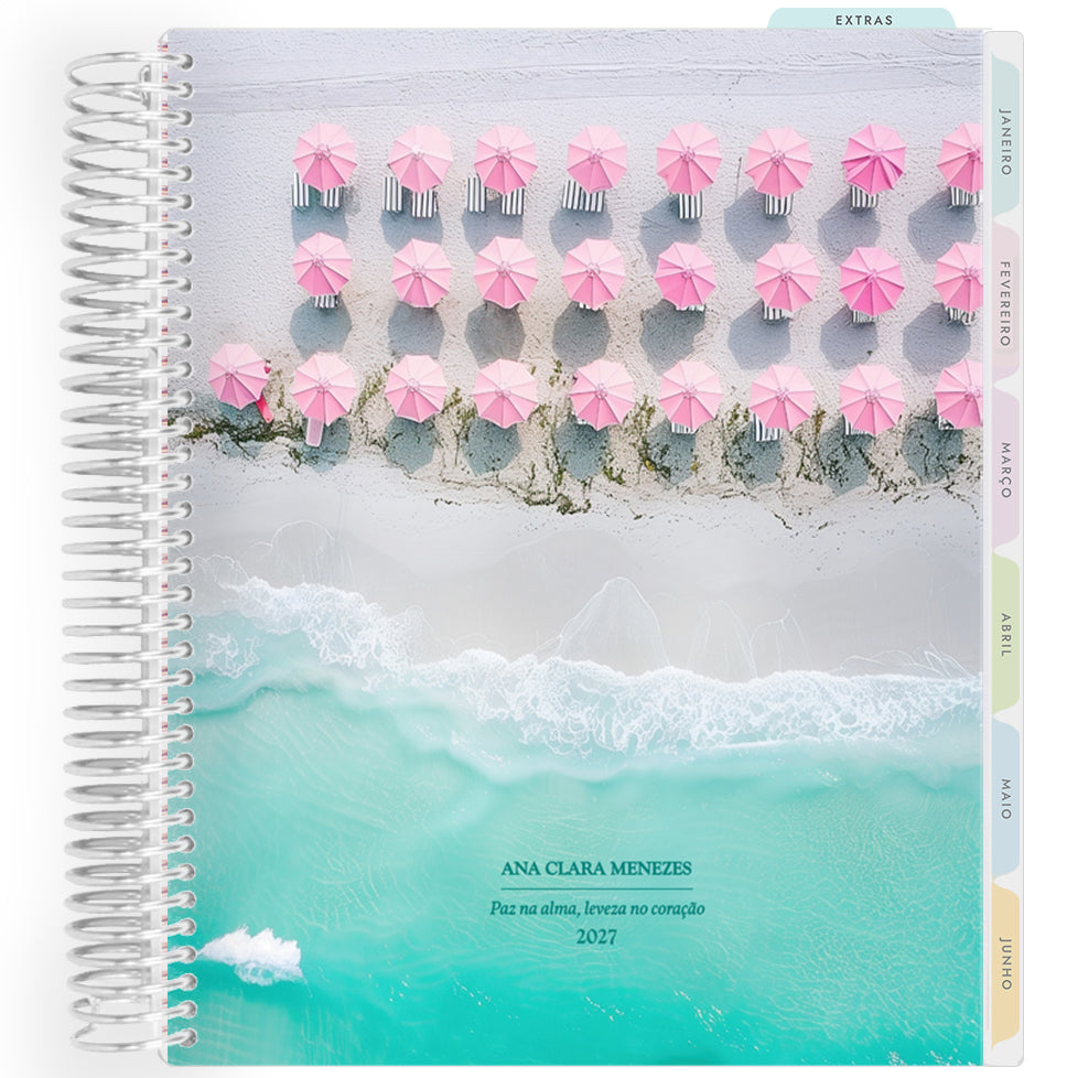 Planner Personalizado Ocean Serenity - Blush Beach - Prateado