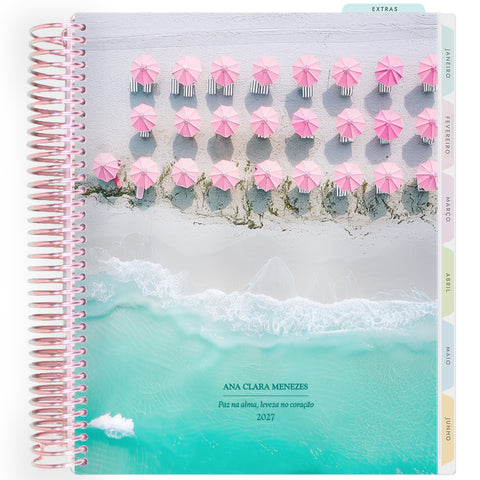 Planner Personalizado Ocean Serenity - Blush Beach - Rose Gold