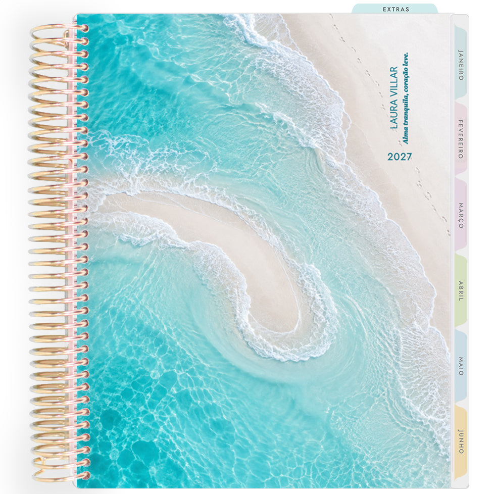 Planner Personalizado Ocean Serenity - Ocean Flow - Dourado