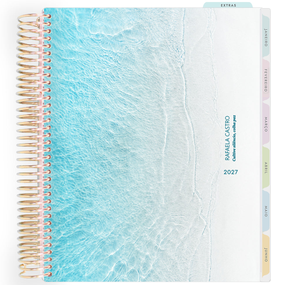 Planner Personalizado Ocean Serenity - Pure Tide - Dourado