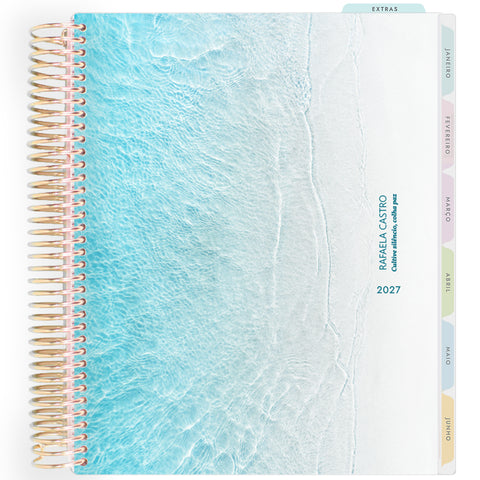 Planner Personalizado Ocean Serenity - Pure Tide - Dourado