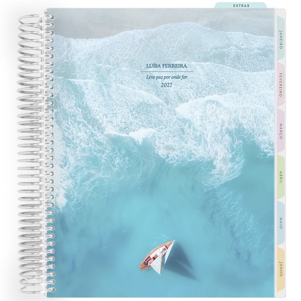 Planner Personalizado Ocean Serenity - Sail Away - Prateado