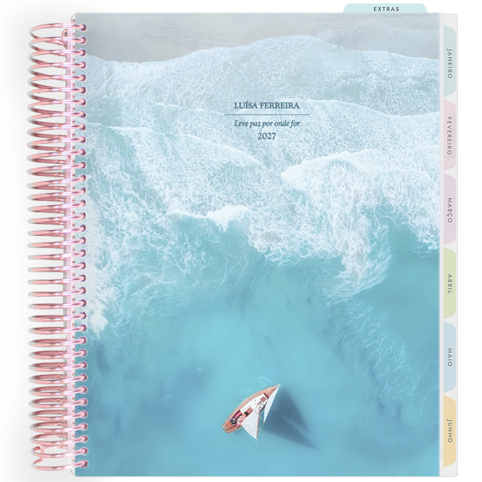 Planner Personalizado Ocean Serenity - Sail Away - Rose Gold